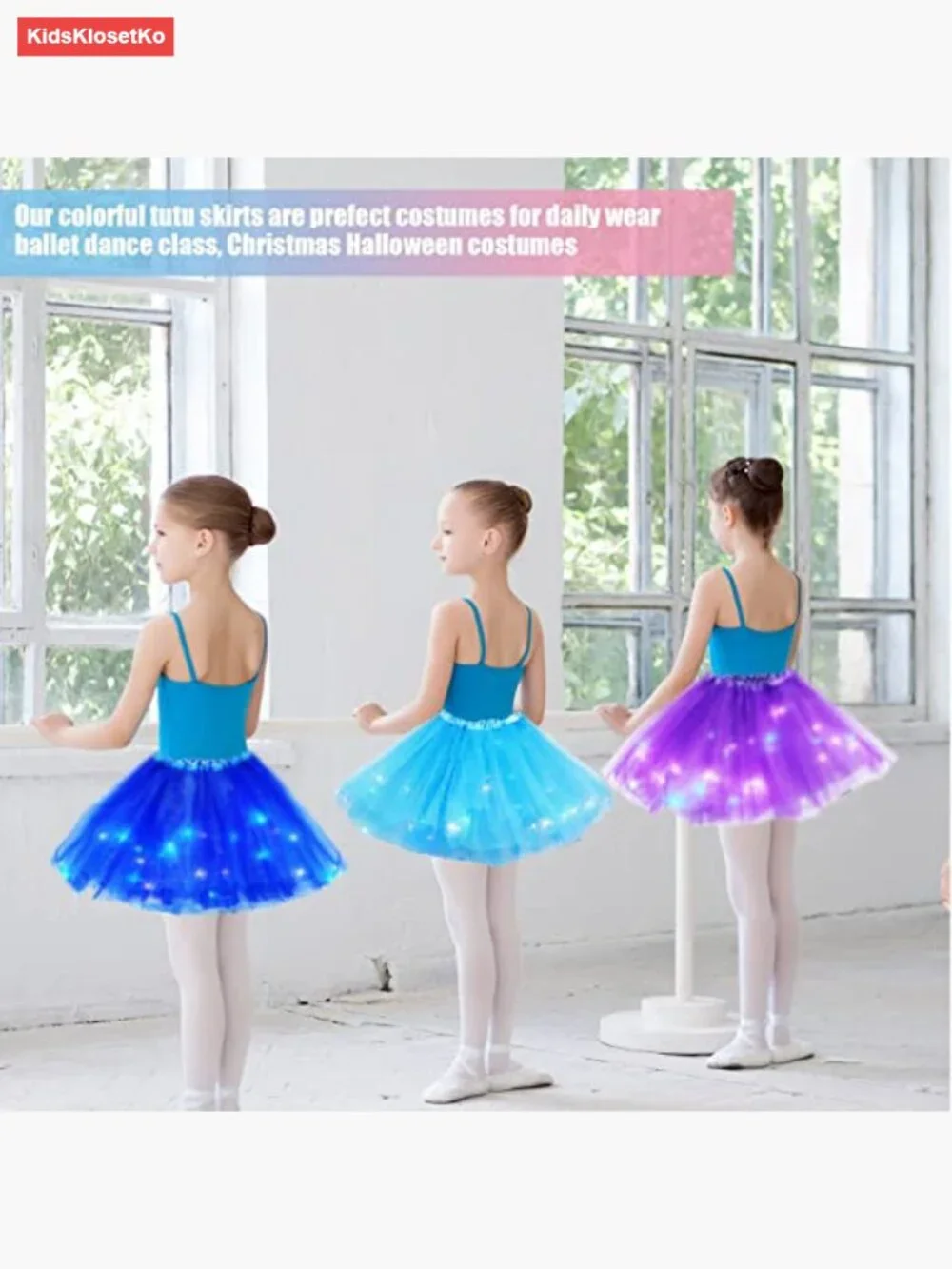 Light Up Tutu Skirt 2-8 Years Fluffy Ballet Dress Up Costume
